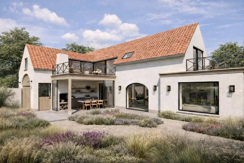 Detail architectuur pastorie-woning Beernem