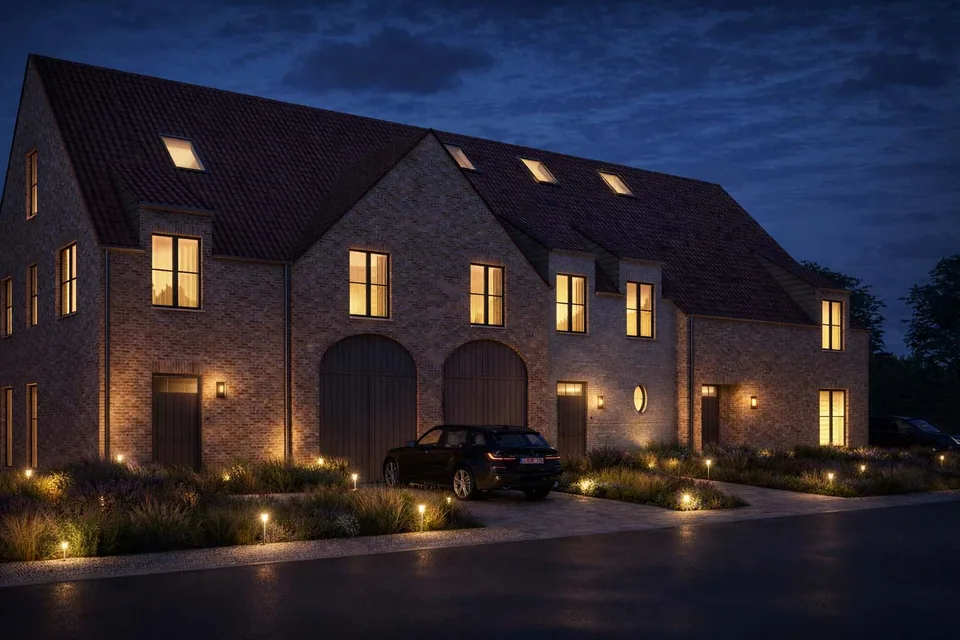 Exterieur pastoriestijl woningen Beernem