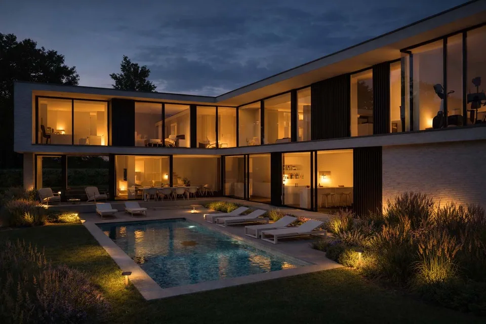 Zwembad bij nieuwbouwwoning Brugge