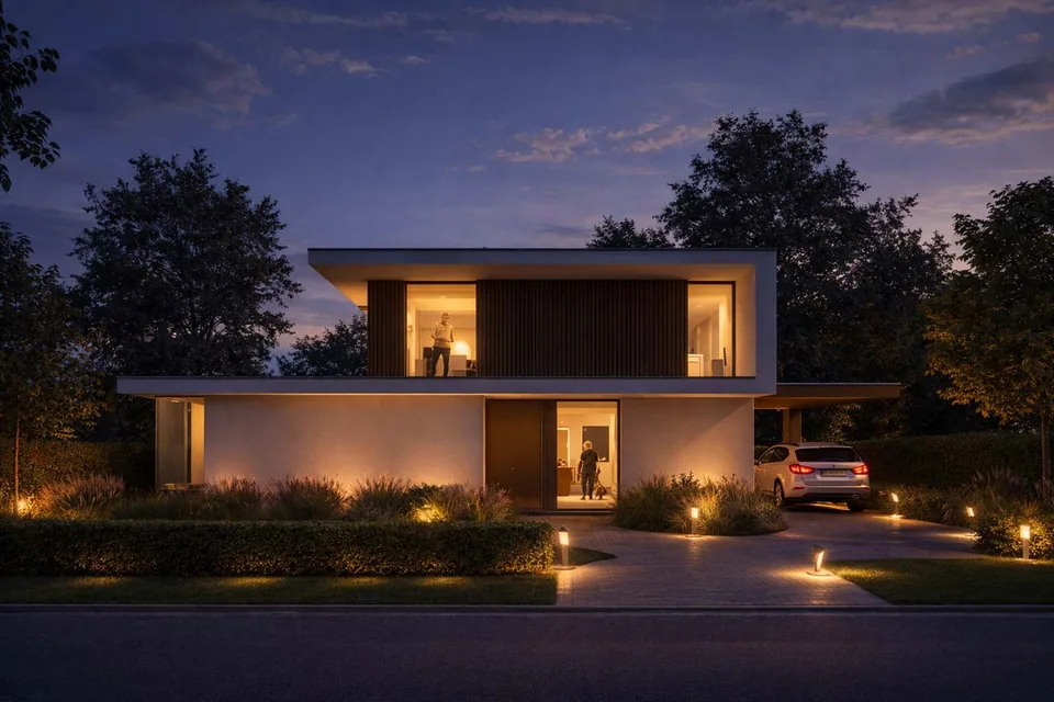 Moderne woning Brugge met crepi gevel