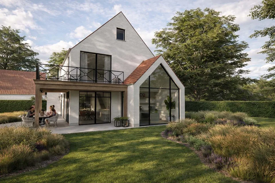 Bakstenen gevel pastorie-woning Brugge