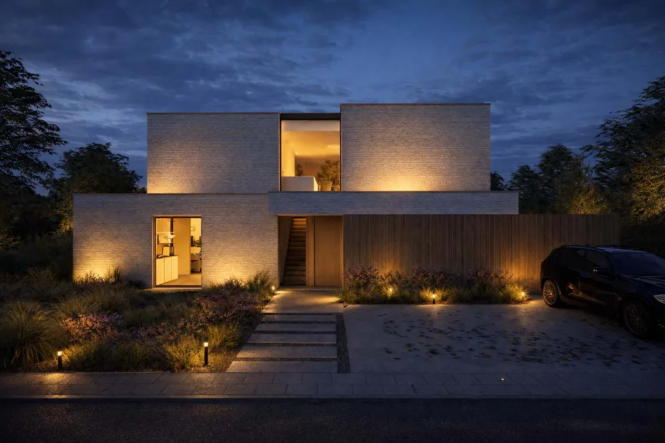 Architectuurproject in Sijsele (Damme) met tijdloze materialisatie