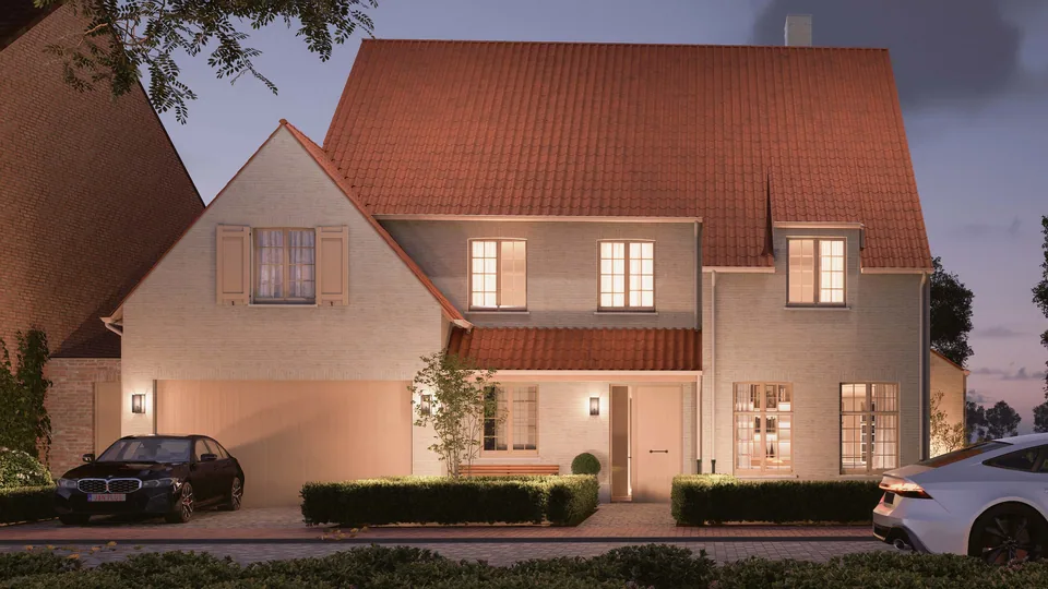 Voorgevel nieuwbouwproject in Moerkerke (Damme)