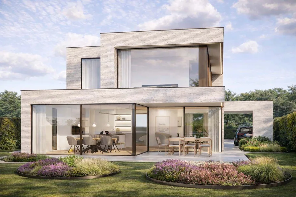 Achtergevel nieuwbouwproject in Dentergem