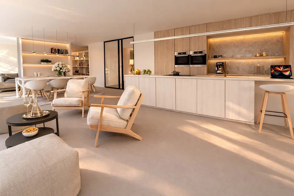 Interieur nieuwbouwwoning Oostkamp met veel licht