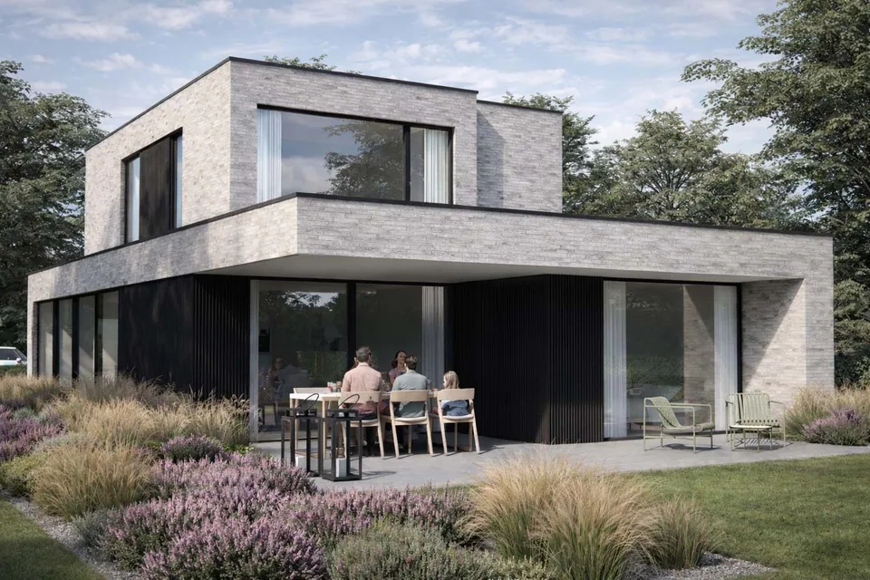 Achtergevel nieuwbouwproject in Oostkamp
