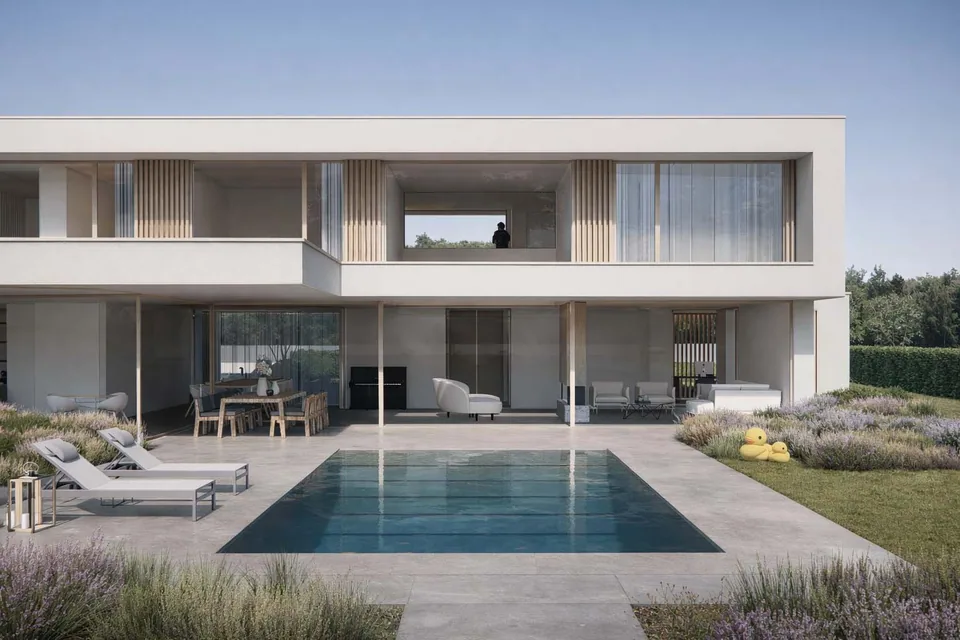 Achtergevel nieuwbouwwoning in Torhout door J.A.N plus Architecten