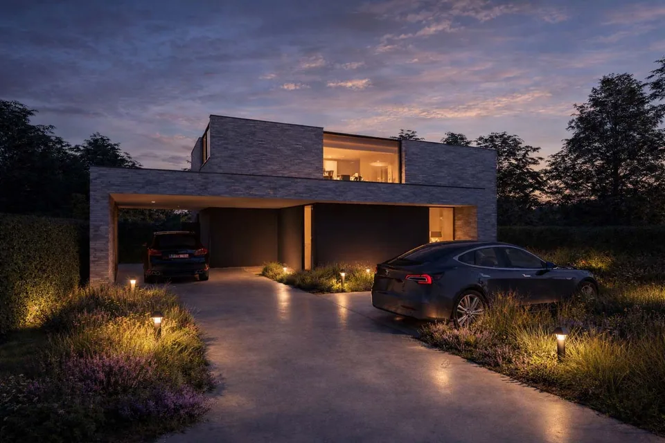 Moderne architectuur woning Veldegem Zedelgem