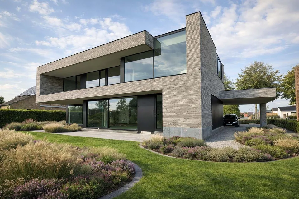 Achtergevel nieuwbouwwoning in Zedelgem – J.A.N Plus Architecten