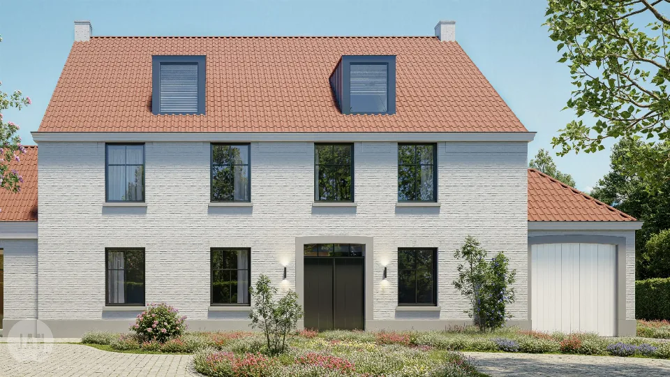 Architectuurbeeld van de nieuwbouwwoning in Brugge door J.A.N plus Architecten