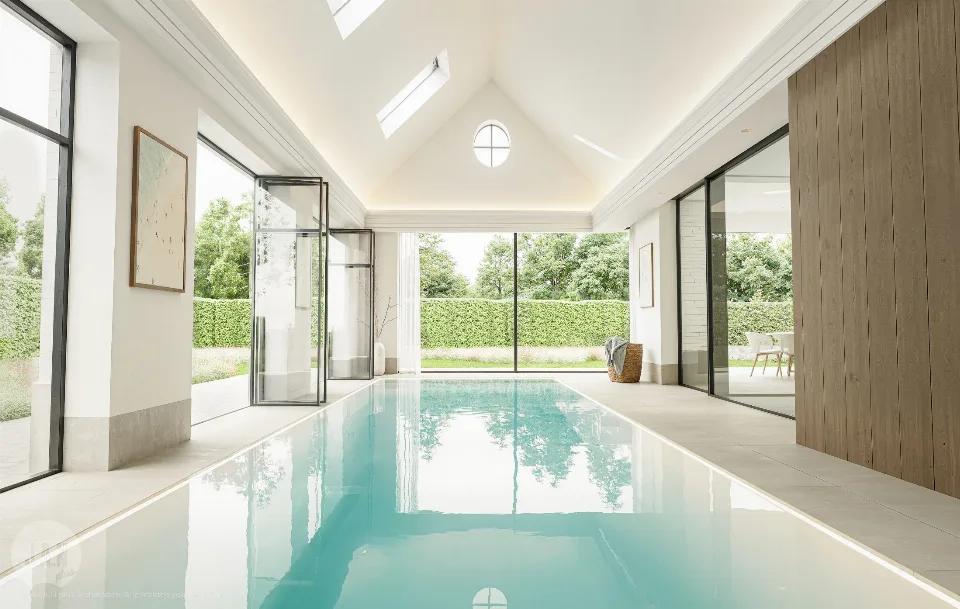 Zicht op de nieuwbouwwoning in Brugge
