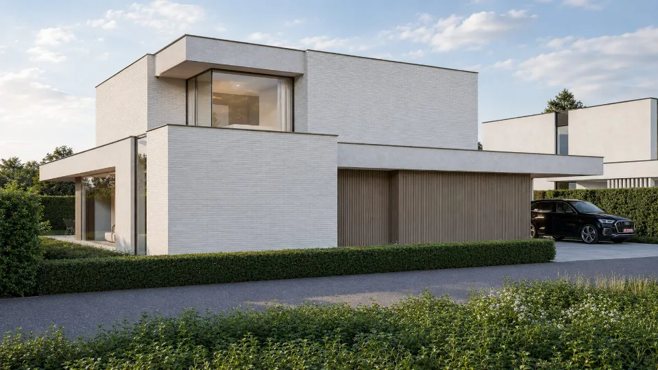 Perspectief op de nieuwbouwwoning in Ichtegem