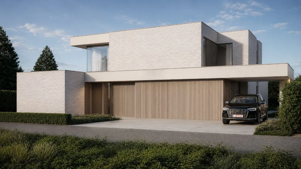 Perspectief op de nieuwbouwwoning in Ichtegem
