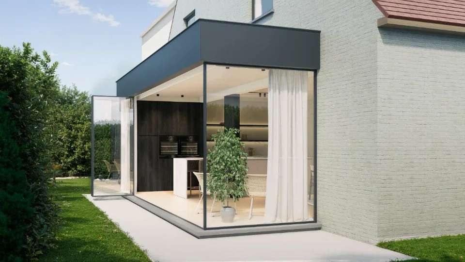 Zicht op de gerenoveerde woning in Knokke-Heist