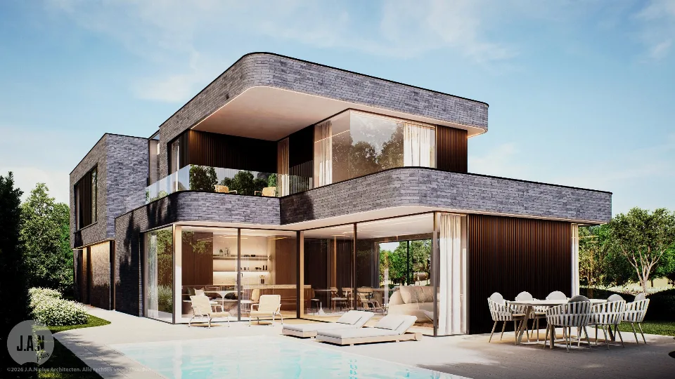 Beeld van de nieuwbouwwoning in Oostende