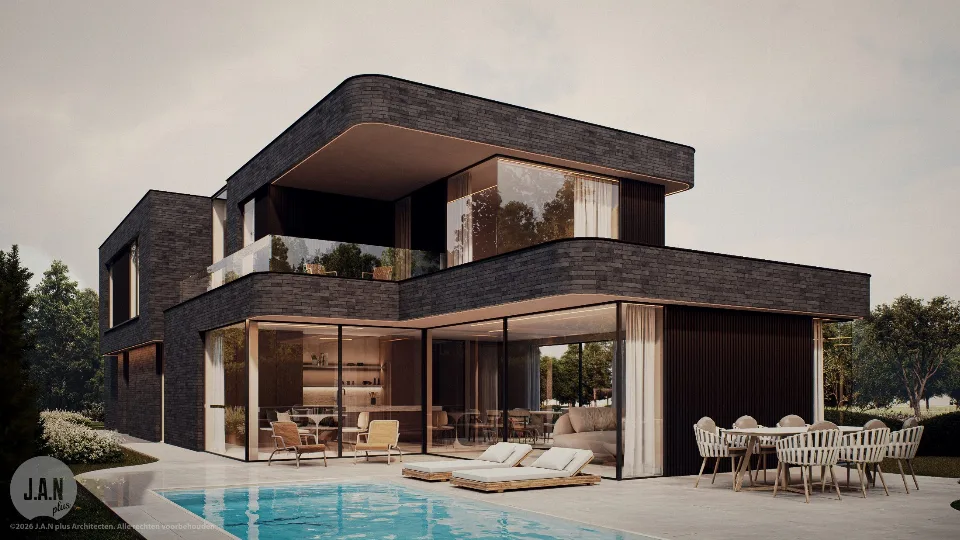 Beeld van de nieuwbouwwoning in Oostende