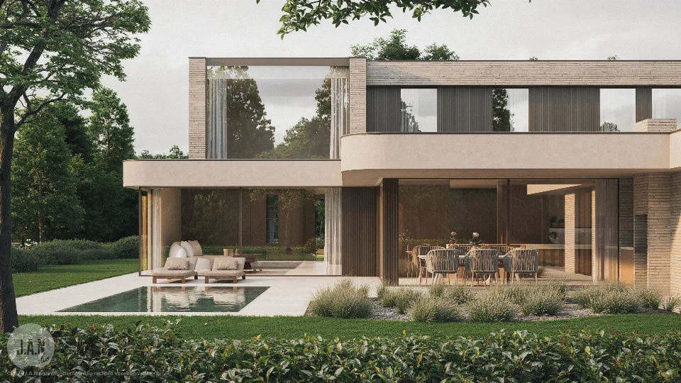 Zwembad en buitenleven bij de gerenoveerde woning in Gavere