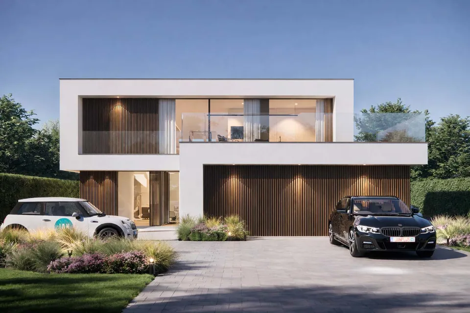 Moderne verbouwing woning in Zedelgem-Lopem met zwembad door J.A.N Plus Architecten