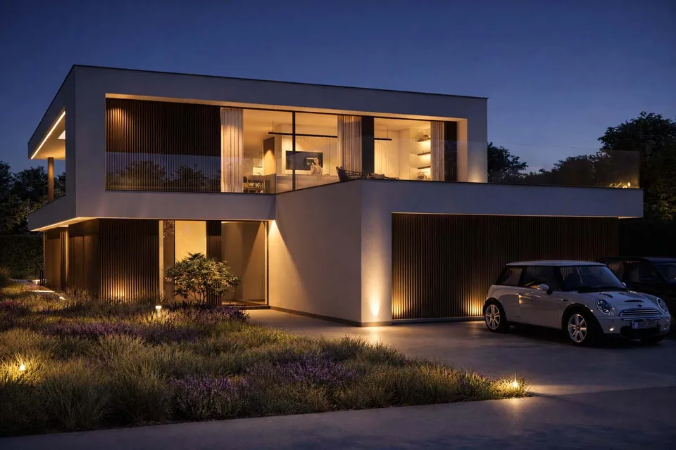 Moderne verbouwing woning in Zedelgem-Lopem met zwembad door J.A.N Plus Architecten