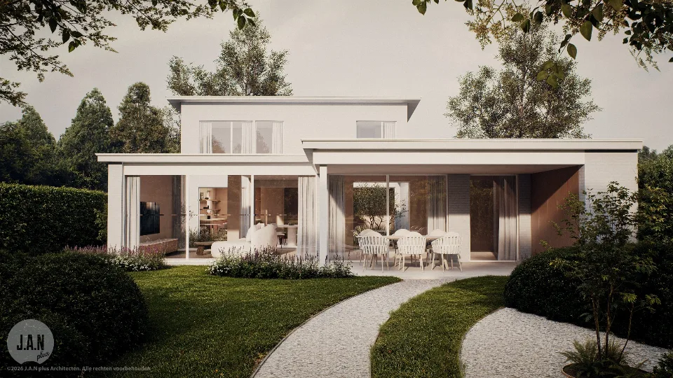 Beeld van de gerenoveerde woning in Brugge (Sint-Andries)
